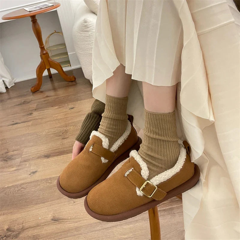 Mikaela Leather Slippers | Warm & Trendy