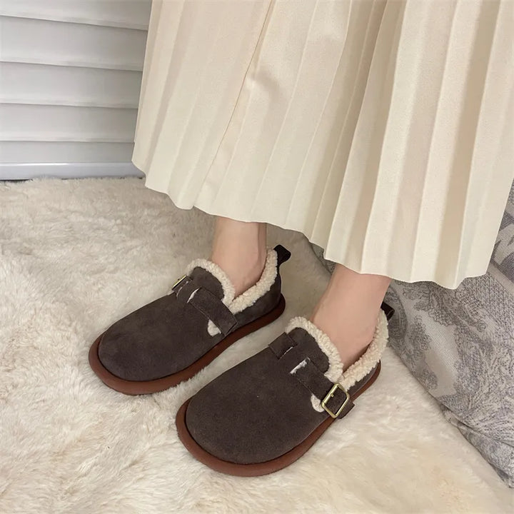 Mikaela Leather Slippers | Warm & Trendy