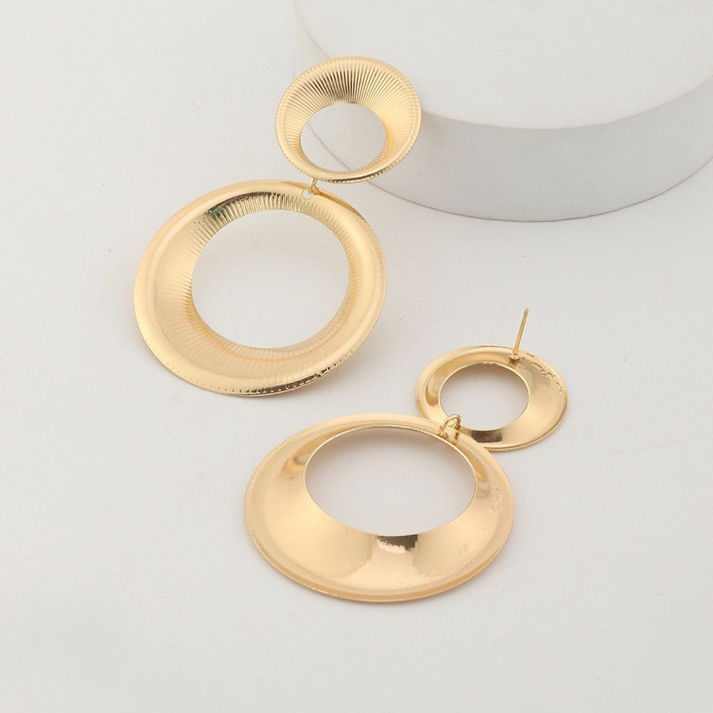 Golden Circles | Unique Statement Earrings