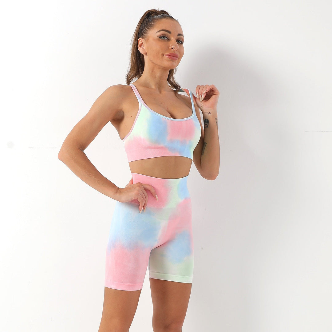 Zestaw sportowy Donna (krótkie) | Unikalny zestaw do ćwiczeń Tie Dyed!