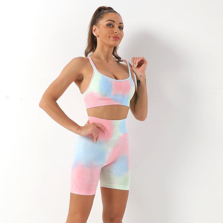Zestaw sportowy Donna (krótkie) | Unikalny zestaw do ćwiczeń Tie Dyed!