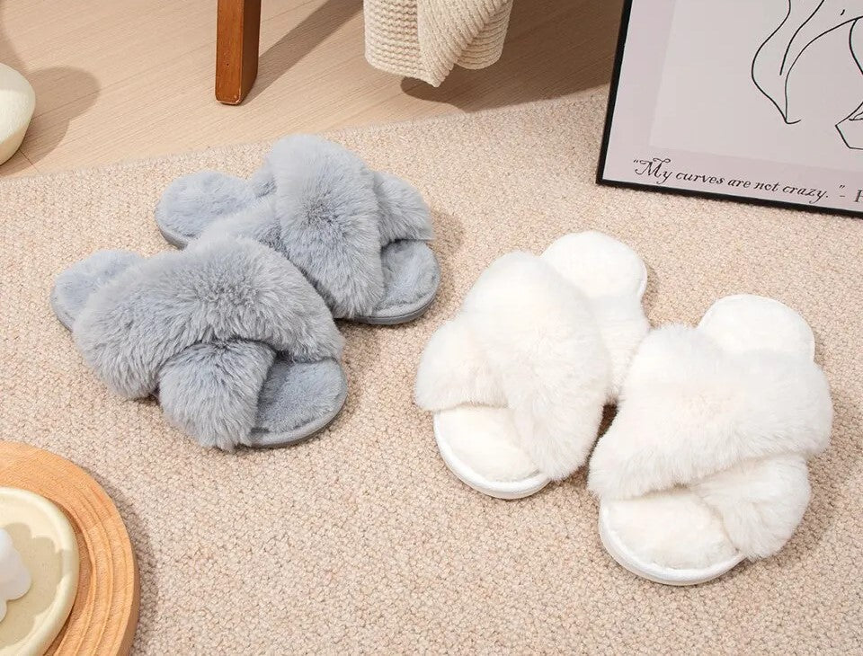 Megan Crossband Slippers | Warm & Stylish