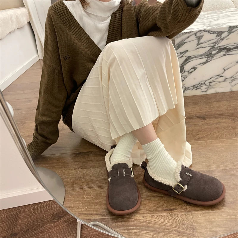 Mikaela Leather Slippers | Warm & Trendy