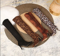 Lea Knee Boots | Also available in unique animal prints besides black