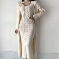Jolie 2-piece Set | Knitted winter dress with a cozy warm cardigan