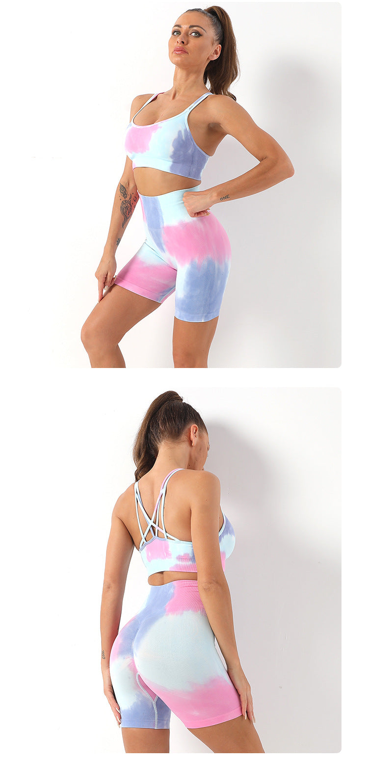 Zestaw sportowy Donna (krótkie) | Unikalny zestaw do ćwiczeń Tie Dyed!