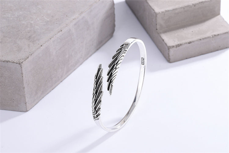 Silver wing bracelet