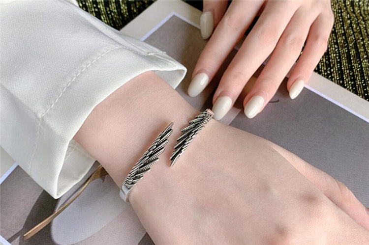 Silver wing bracelet