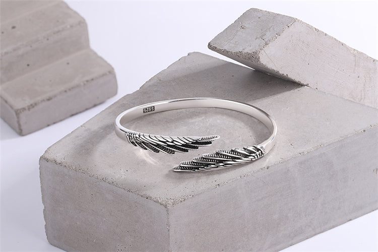 Silver wing bracelet
