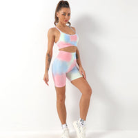 Zestaw sportowy Donna (krótkie) | Unikalny zestaw do ćwiczeń Tie Dyed!