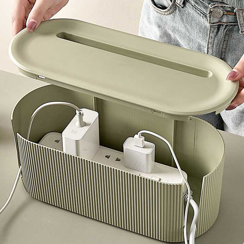 Designowa skrzynka do przechowywania | Organizer na przewody, adaptery i listwy zasilające