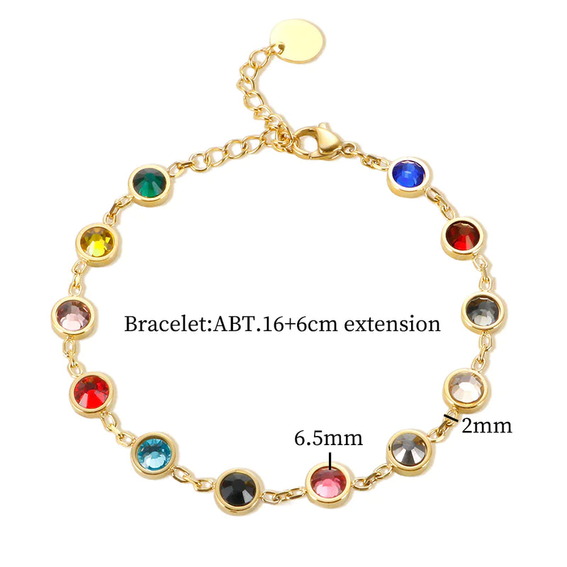 Rainbow Crystal Charm Bracelet | A cheerful bracelet full of color!