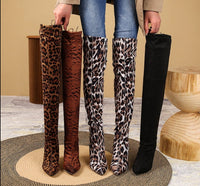 Lea Knee Boots | Also available in unique animal prints besides black