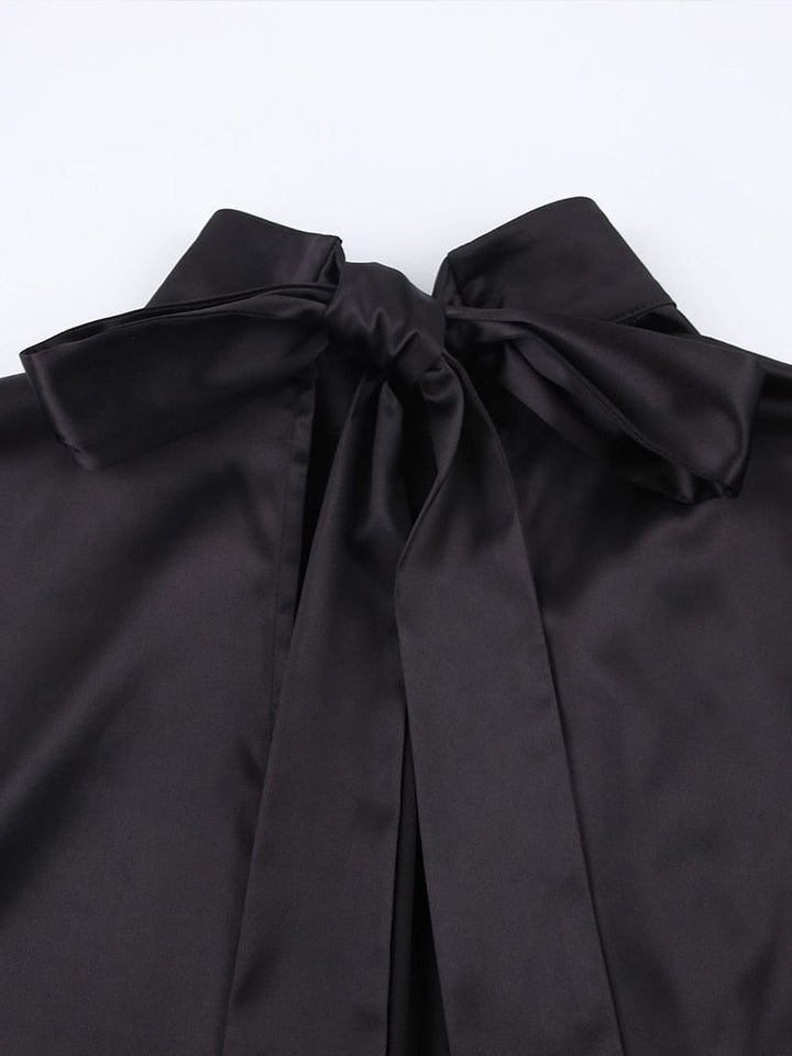 Loïs Satin Dress | With a beautiful bow and open back