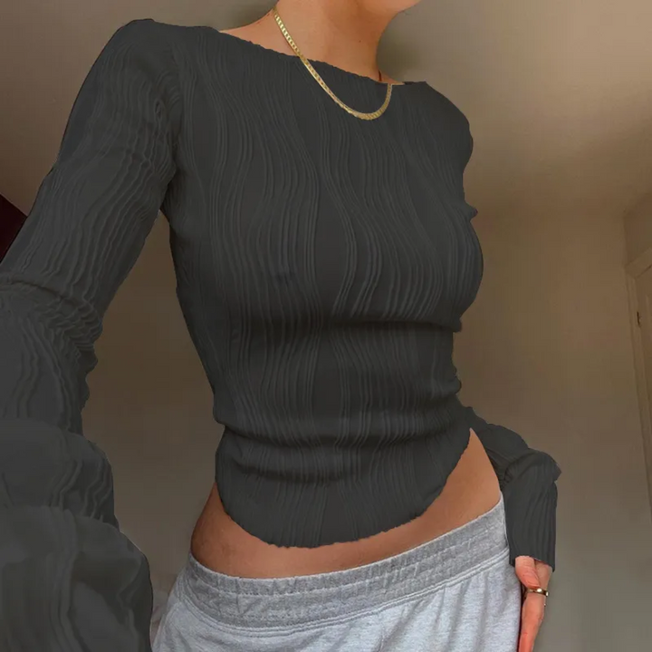 Sabine Gegolfde Crop Top | Fajny i Stylowy
