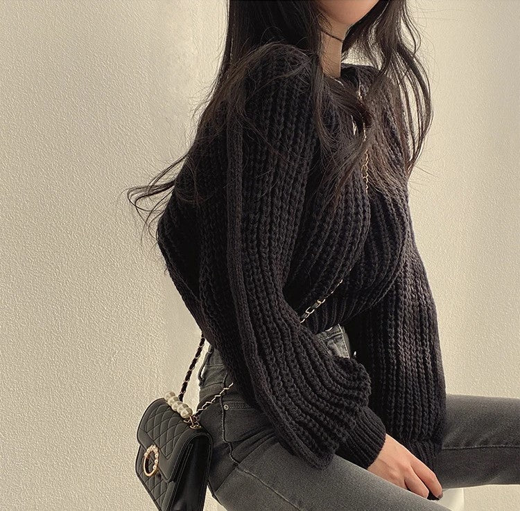 Krótki sweter Lora | Luźny i stylowy