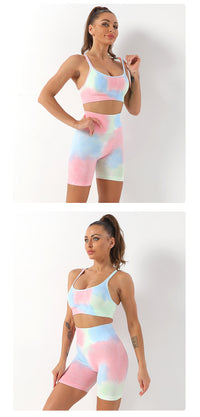 Zestaw sportowy Donna (krótkie) | Unikalny zestaw do ćwiczeń Tie Dyed!