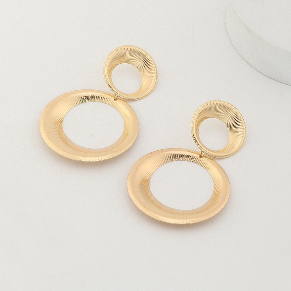 Golden Circles | Unique Statement Earrings