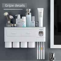 Smart Bathroom Accessory | With toothpaste dispenser, toothbrush holder & drawers