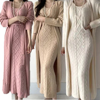 Jolie 2-piece Set | Knitted winter dress with a cozy warm cardigan
