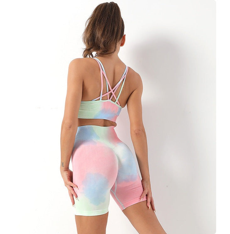 Zestaw sportowy Donna (krótkie) | Unikalny zestaw do ćwiczeń Tie Dyed!