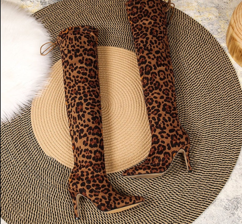 Lea Knee Boots | Also available in unique animal prints besides black