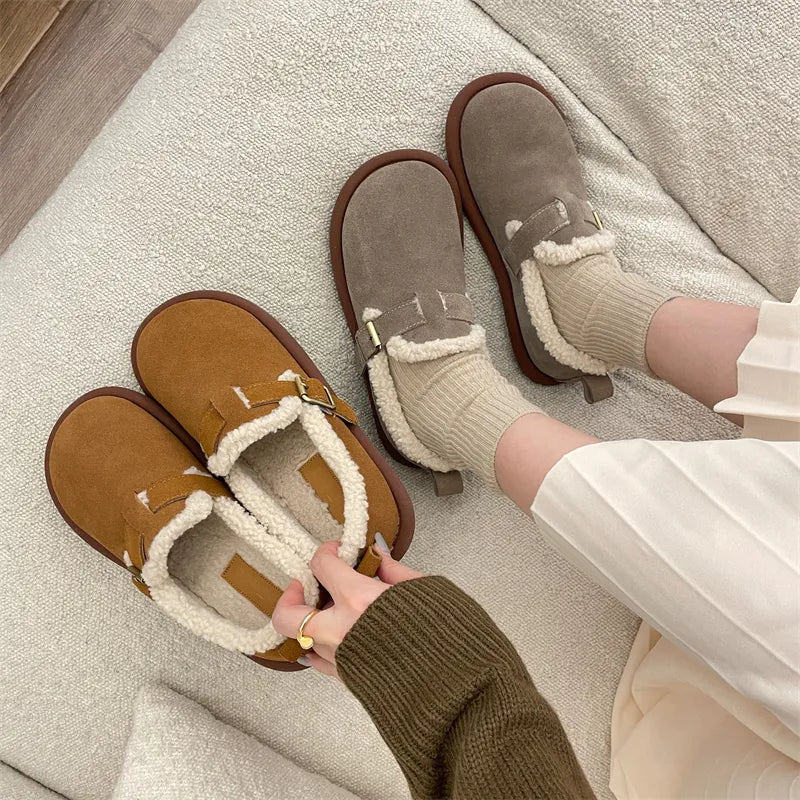 Mikaela Leather Slippers | Warm & Trendy
