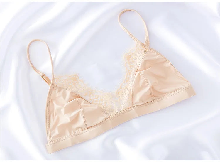 Soft Satin Bra | With beautiful lace edges to finish!