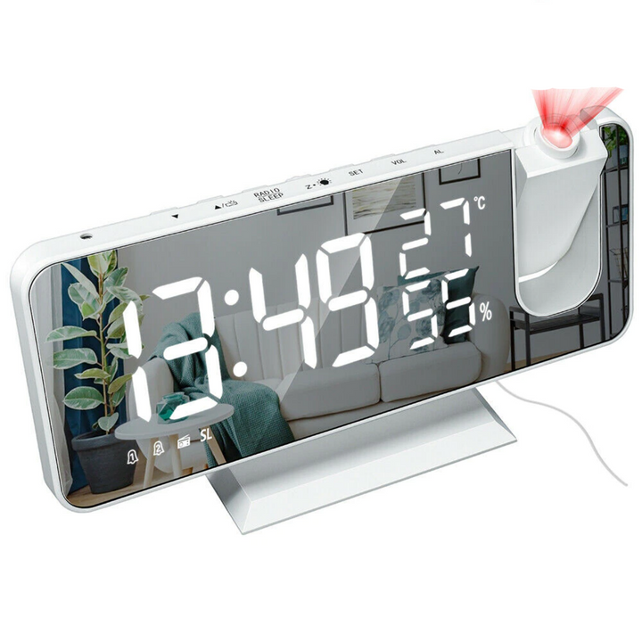 Sammy Jackson™ Astronatic™ | De Beste Alarmklok met LED Scherm - 180° Projector - USB lader