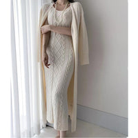 Jolie 2-piece Set | Knitted winter dress with a cozy warm cardigan