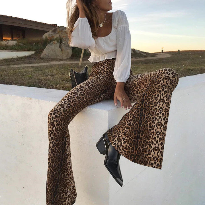 Alia Animal Flared Pants | Stylish & sexy trousers