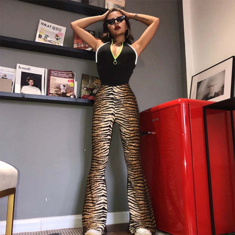 Alia Animal Flared Pants | Stylish & sexy trousers