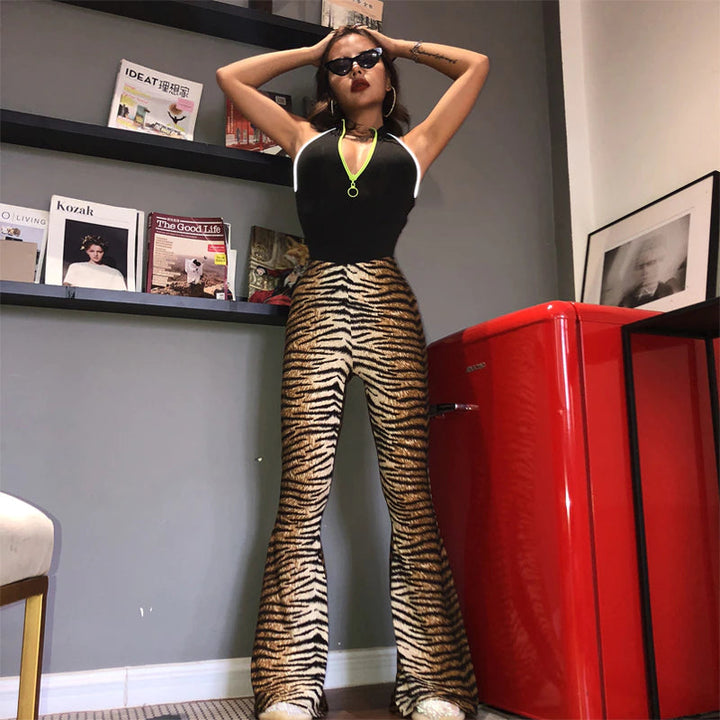 Alia Animal Flared Pants | Stylish & sexy trousers