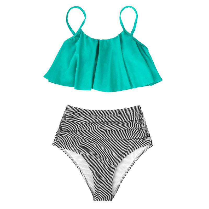Belle Mae Bikini | Kolorowy bikini z falbankami
