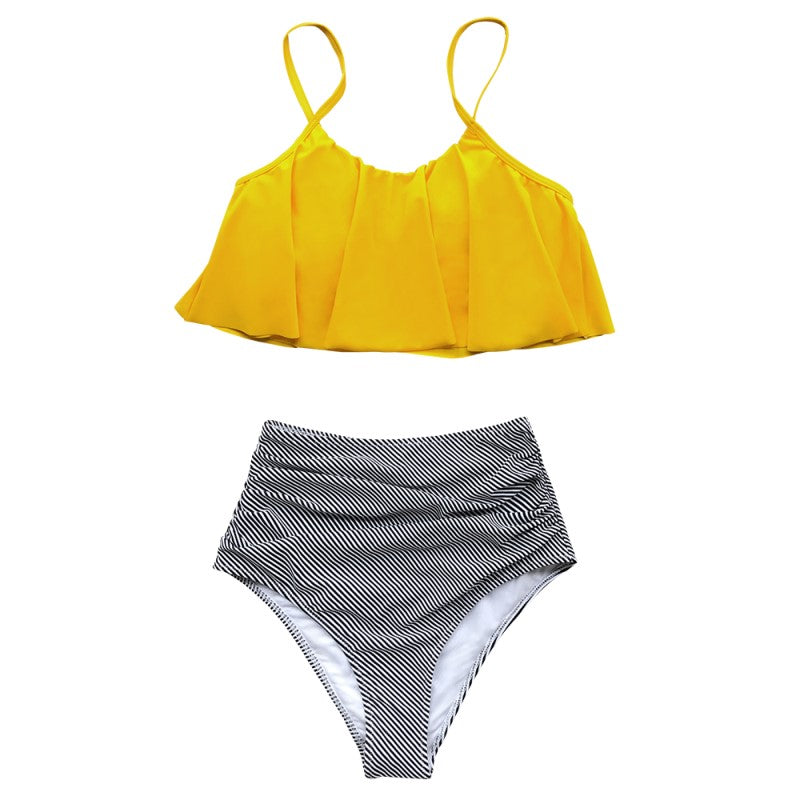 Belle Mae Bikini | Kolorowy bikini z falbankami