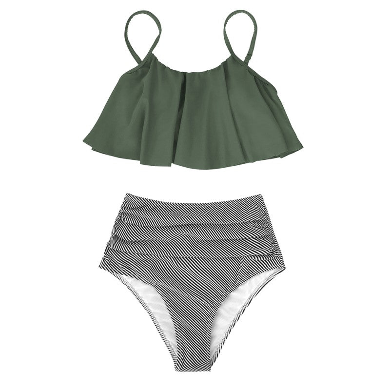 Belle Mae Bikini | Kolorowy bikini z falbankami