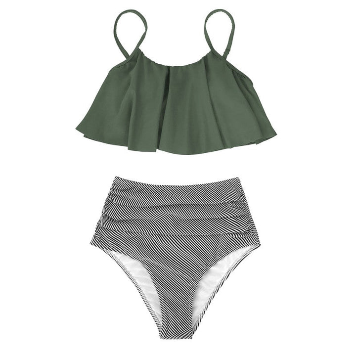 Belle Mae Bikini | Kolorowy bikini z falbankami