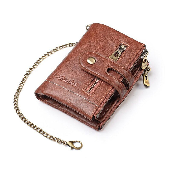 Retro Leather Wallet | With cool chain!