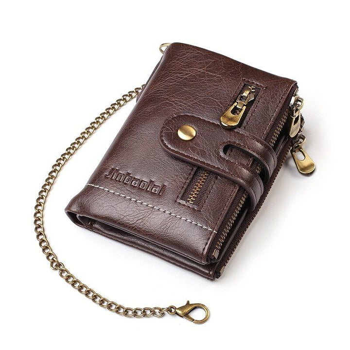 Retro Leather Wallet | With cool chain!