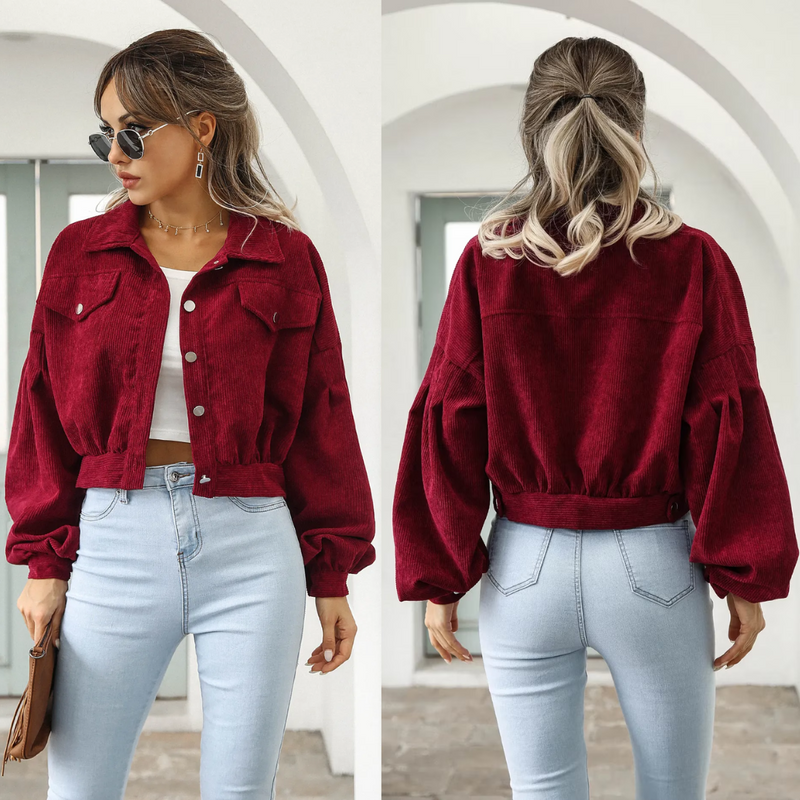 Eva Cropped Bomber Jacket | Bold & Stylish