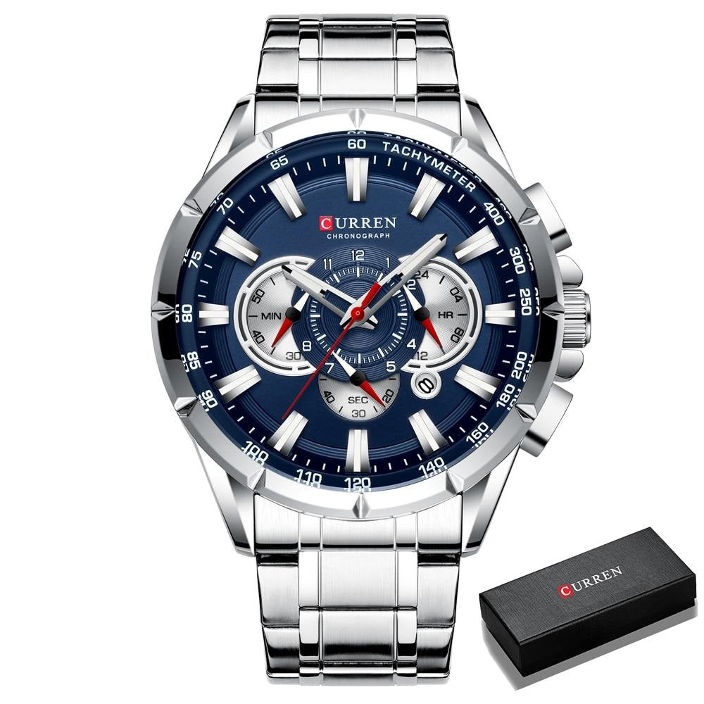 Sammy Jackson™ CURREN Luxury Quartz Watch with Stopwatch | Affordable Luxury