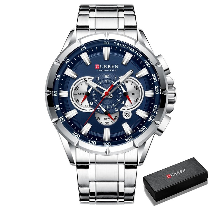 Sammy Jackson™ CURREN Luxury Quartz Watch with Stopwatch | Affordable Luxury