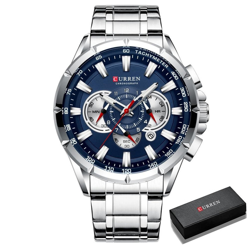 Sammy Jackson™ CURREN Luxury Quartz Watch with Stopwatch | Affordable Luxury
