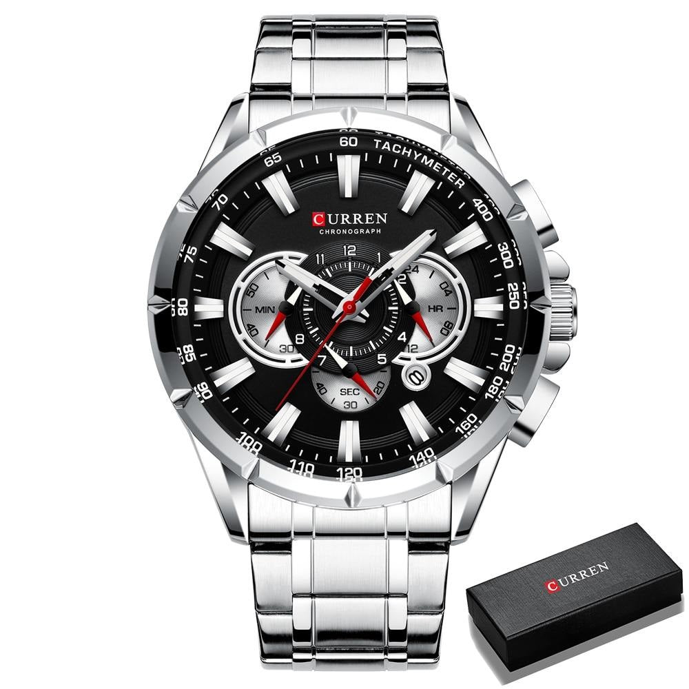 Sammy Jackson™ CURREN Luxury Quartz Watch with Stopwatch | Affordable Luxury