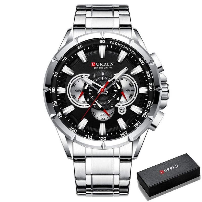 Sammy Jackson™ CURREN Luxury Quartz Watch with Stopwatch | Affordable Luxury