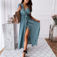 Sukienka Bruna Boho | Sukienka maxi z seksownym rozcięciem