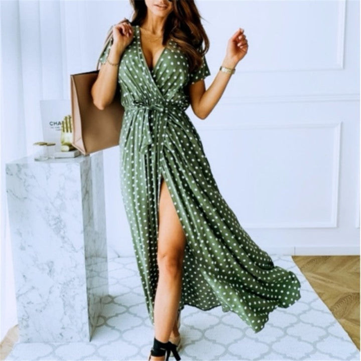 Sukienka Bruna Boho | Sukienka maxi z seksownym rozcięciem